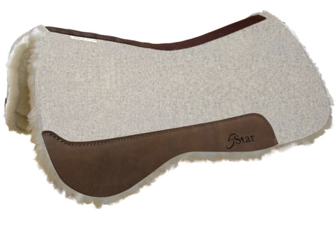 5 Star - Close Contact Saddle Pad - Natural - No Gullet Hole - Fleece Lined