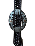 One Ear Headstall - Scott Thomas - Chocolate w/Floral Buckle