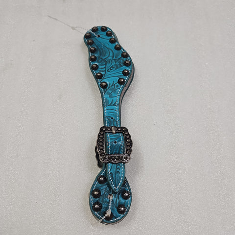 Spur Straps - Ladies Turquoise with Dots