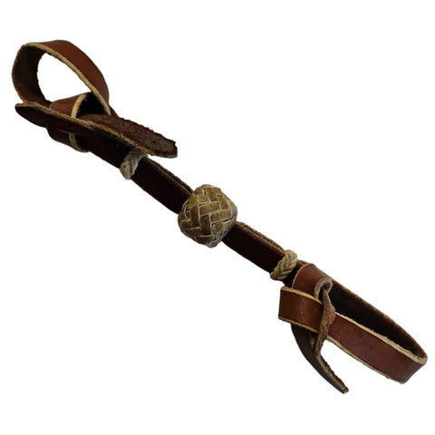 Curb Strap - Light Leather with Rawhide Knots