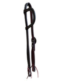One Ear Headstall - Scott Thomas - Chocolate w/Floral Buckle