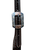 One Ear Headstall - Scott Thomas - Chocolate w/Copper Square Buckle