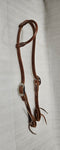One Ear Headstall - Harness Leather 2 Buckle and Tie  OE26