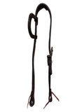 One Ear Headstall - Scott Thomas - Chocolate w/Dice Buckle