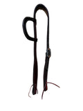 One Ear Headstall - Scott Thomas - Chocolate w/Copper Square Buckle