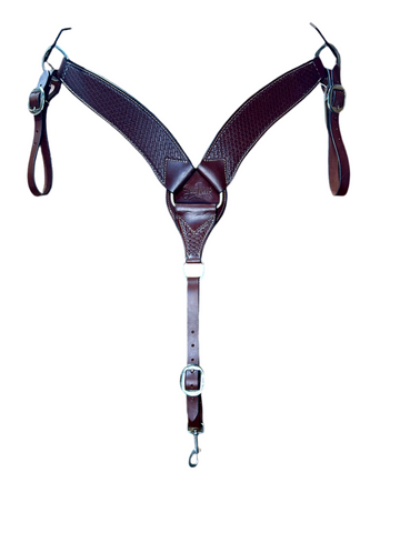 Scott Thomas Breast Collar - 3” Mini Basket Dark Oil