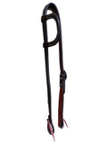 One Ear Headstall - Scott Thomas - Chocolate w/Copper Round Buckle