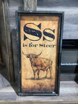 Trouble Maker Trading Company Sign - S is for Steer