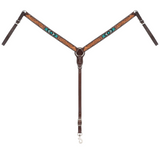 Turquoise Cross Turquoise Beaded Breast Collar and Headstall Set