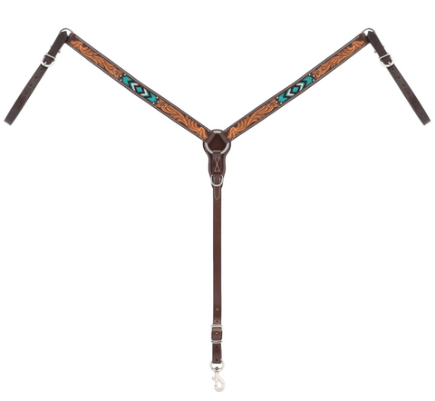 Turquoise Cross Turquoise Beaded Breast Collar and Headstall Set