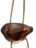 Tri-Colour Cowhide Bag with Leather Strap