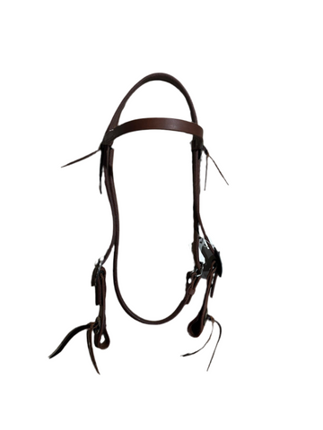 Browband Headstall - Double Copper Steel Buckles