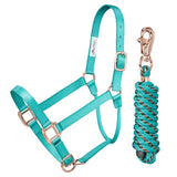 Tough1 Premium Nylon Halter and Lead with Rose Gold Hardware