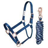 Tough1 Premium Nylon Halter and Lead with Rose Gold Hardware