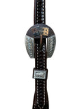 One Ear Headstall - Scott Thomas - Chocolate w/Dice Buckle