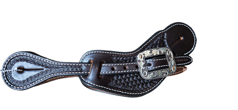 Cowperson Tack - Spur Straps - Dark W/ 2 Tone Buckle