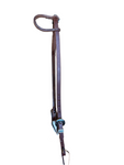 One Ear Bridle - Scrolled Turquoise Dotted Buckle HDST-640