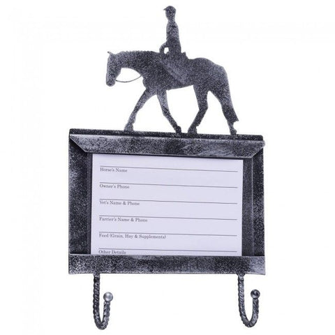 Stall Card Holder with Hooks