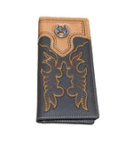 Wallet - Leather - Embroidered Scroll