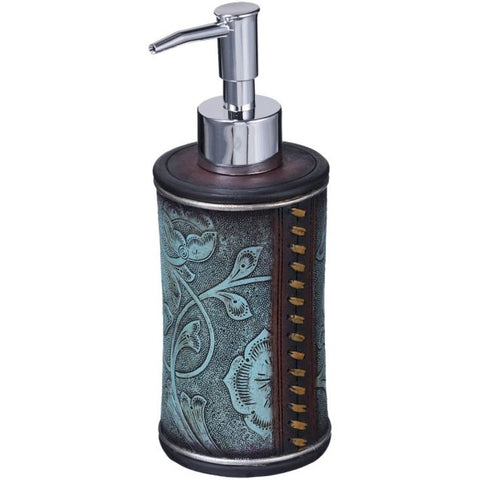 Soap Pump Turquoise Flower