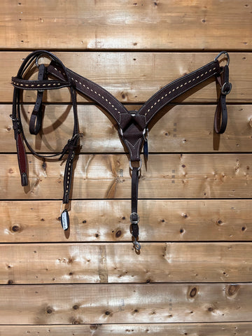 Tack Set - Chocolate Rough out w/buckstitch