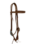 Browband Headstall - Turquoise Dot Concho W360005