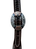 One Ear Headstall - Scott Thomas - Chocolate w/Copper Round Buckle