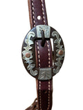 Browband Headstall - Scott Thomas - Latigo Leather w/Floral Buckles