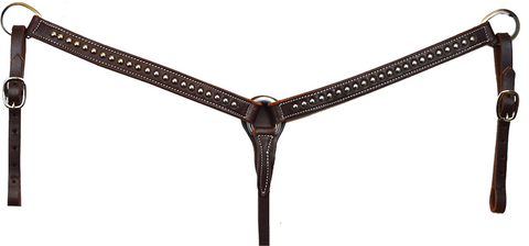 Breast Collar - 1 1/4" Silver Dotted Breast Collar