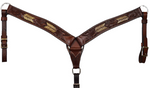 Breast Collar - 2" Floral Tooled and Rawhide