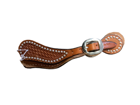 Cowperson Tack Youth Spur Straps Silver Studs