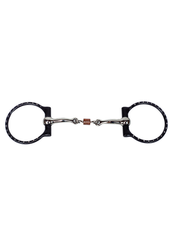 Bit - Antique Dotted Smooth Copper Roller D-Ring Snaffle