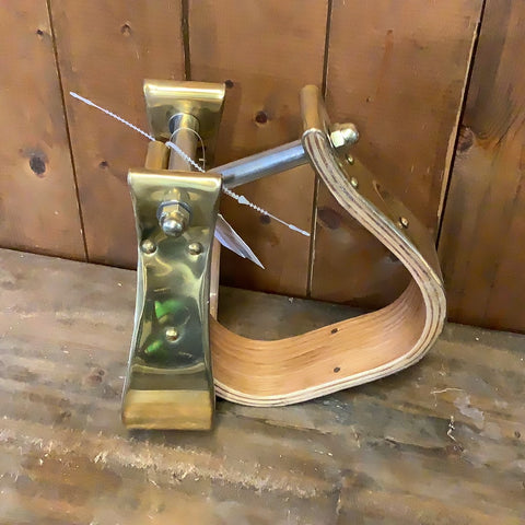 2” WOOD BELL STIRRUP - Brass Wrapped
