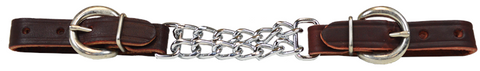 Curb Strap - Double Chain + Latigo Leather Curb Strap