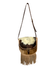 Tan Cowhide Purse with Fringe