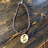 Necklaces with picture pendant- bronze