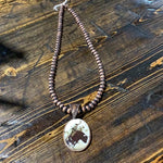 Necklaces with picture pendant- bronze