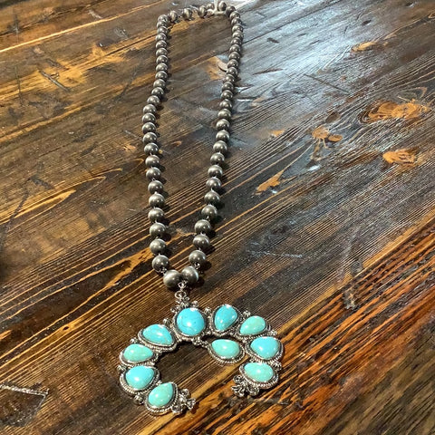 Silver stones Turquoise crescent