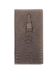 Wallet - Leather - Embossed Crocodile - Coffee