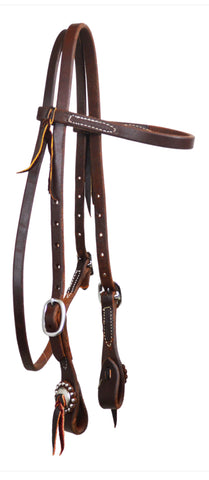 Browband Headstall - 5/8” with rossettes HDST-191