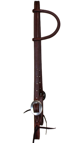 One Ear Bridle - Double & Stitched - Double SS Buckle HDST-611