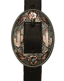 One Ear Headstall - 3/4" Slip Ear Headstall - Oval Copper Cactus Buckle