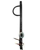 One Ear Headstall - 3/4" Slip Ear Headstall - Oval Antiqued Copper & Turquoise Buckle