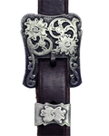 One Ear Bridle - Antique Silver Floral Buckle  HDST-642