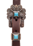 One Ear Bridle - Antique Copper & Turquoise Stone HDST-710