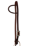 One Ear Headstall - 3/4" Slip Ear Headstall - Copper Daisy & Turquoise Stone