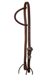 One Ear Bridle - 3/4" Leather with Red Longhorn Buckle