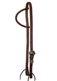 One Ear Bridle - 3/4" Leather with Red Longhorn Buckle