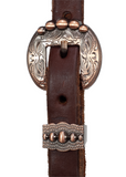 One Ear Headstall - 3/4" - Antique Copper Dotted Buckle