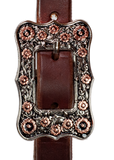 Browband Headstall - 3/4" Leather with Copper Daisy Buckles
